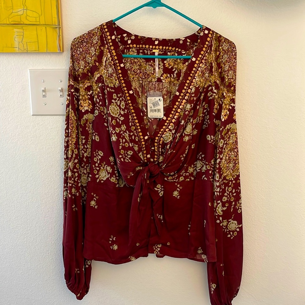 Free People Run Free Blouse NWT Sz M